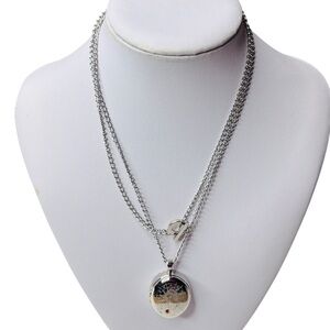 ED HARDY Geisha Silver-Tone Locket-Style Pendant Necklace